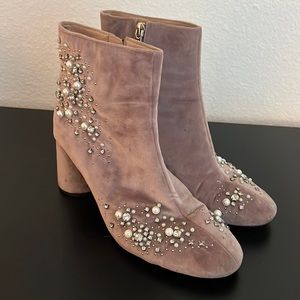 Zara crushed velvet booties